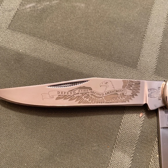 ROUGH RYDER RR1447 Minute Man Trapper White smooth bone knife 4 1/8" closed NEW! - Picture 4 of 7